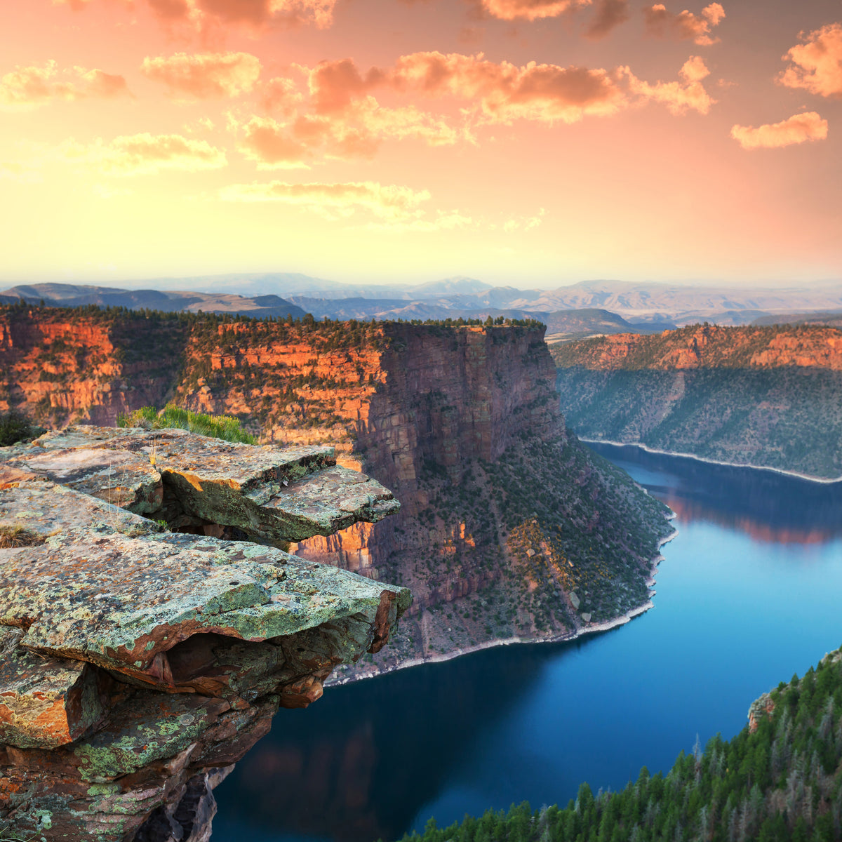 4-piece-aluminium-print-sunset-rocky-mountains
