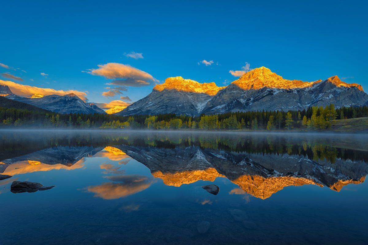 modern-3-piece-aluminium-print-a-perfect-morning-in-canadian-rockies