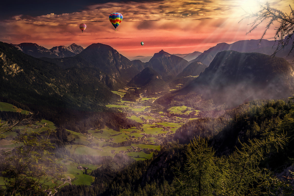 framedcanvas-print-hot-air-balloons-in-the-sunset