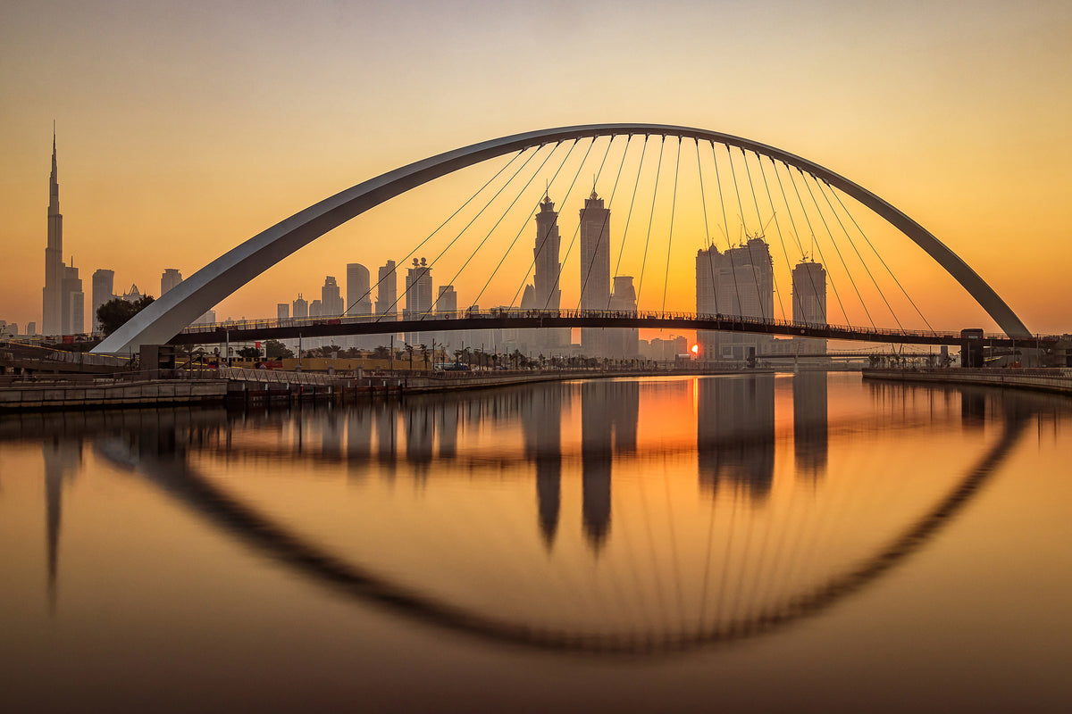 acrylic-print-sunrise-at-the-dubai-water-canal-x