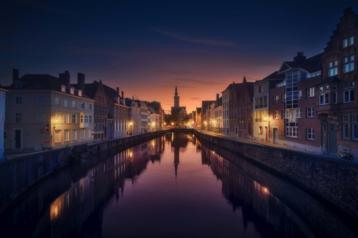modern-3-piece-aluminium-print-sunset-in-brugge