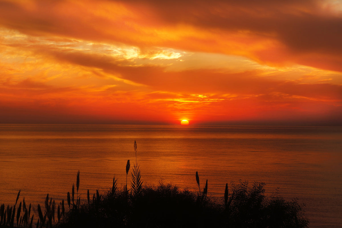 modern-3-piece-aluminium-print-peaceful-evening-mood-by-the-sea