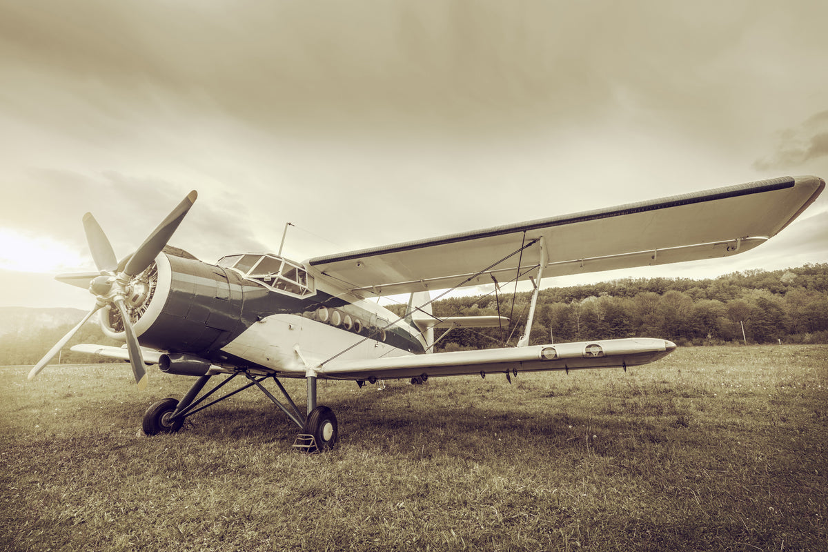 3-piece-aluminium-print-nostalgic-aircraft-in-retro-style