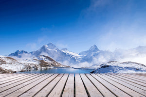 3-piece-aluminium-print-sundeck-at-the-swiss-mountain-lake