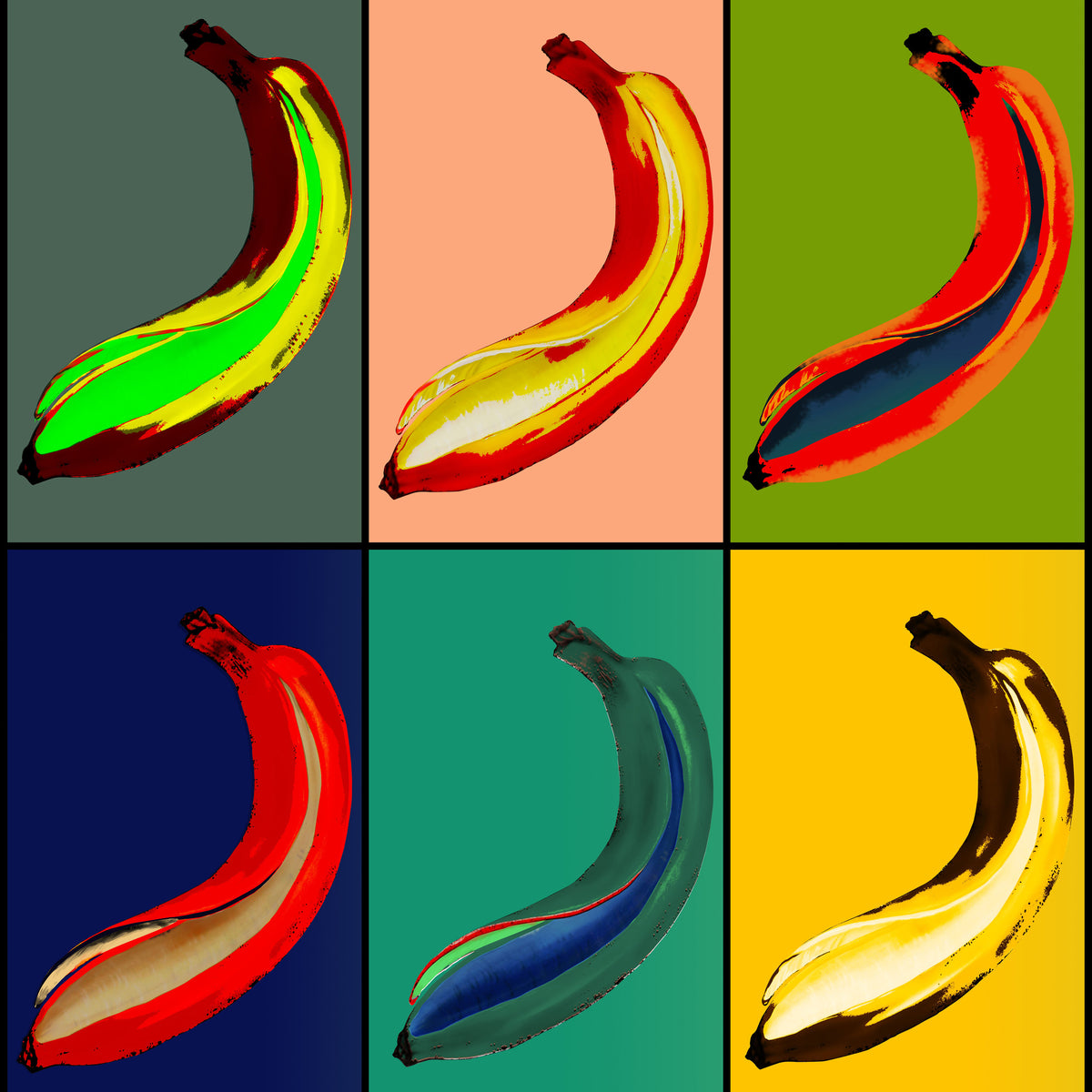 4-piece-acrylic-print-colorful-bananas