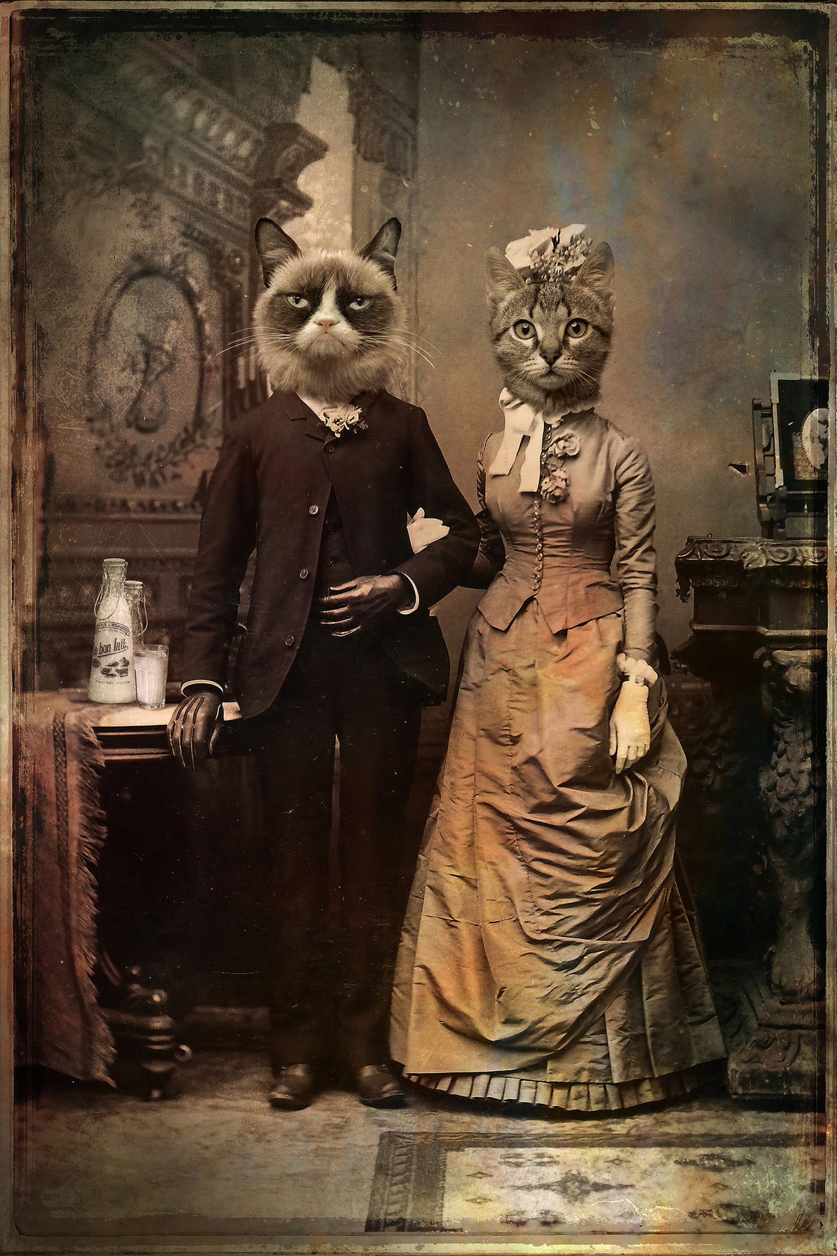 framedposter-print-cat-couple-x