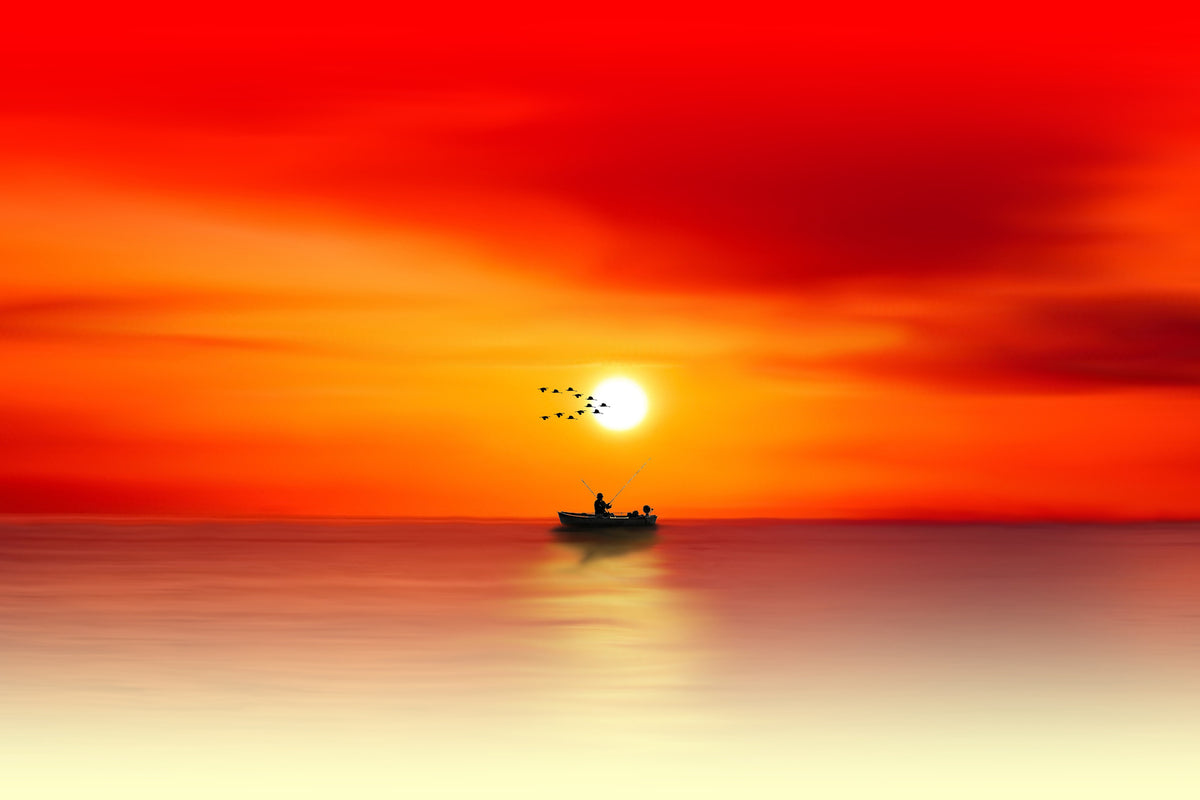 acrylic-print-a-fisherman-in-the-sunset