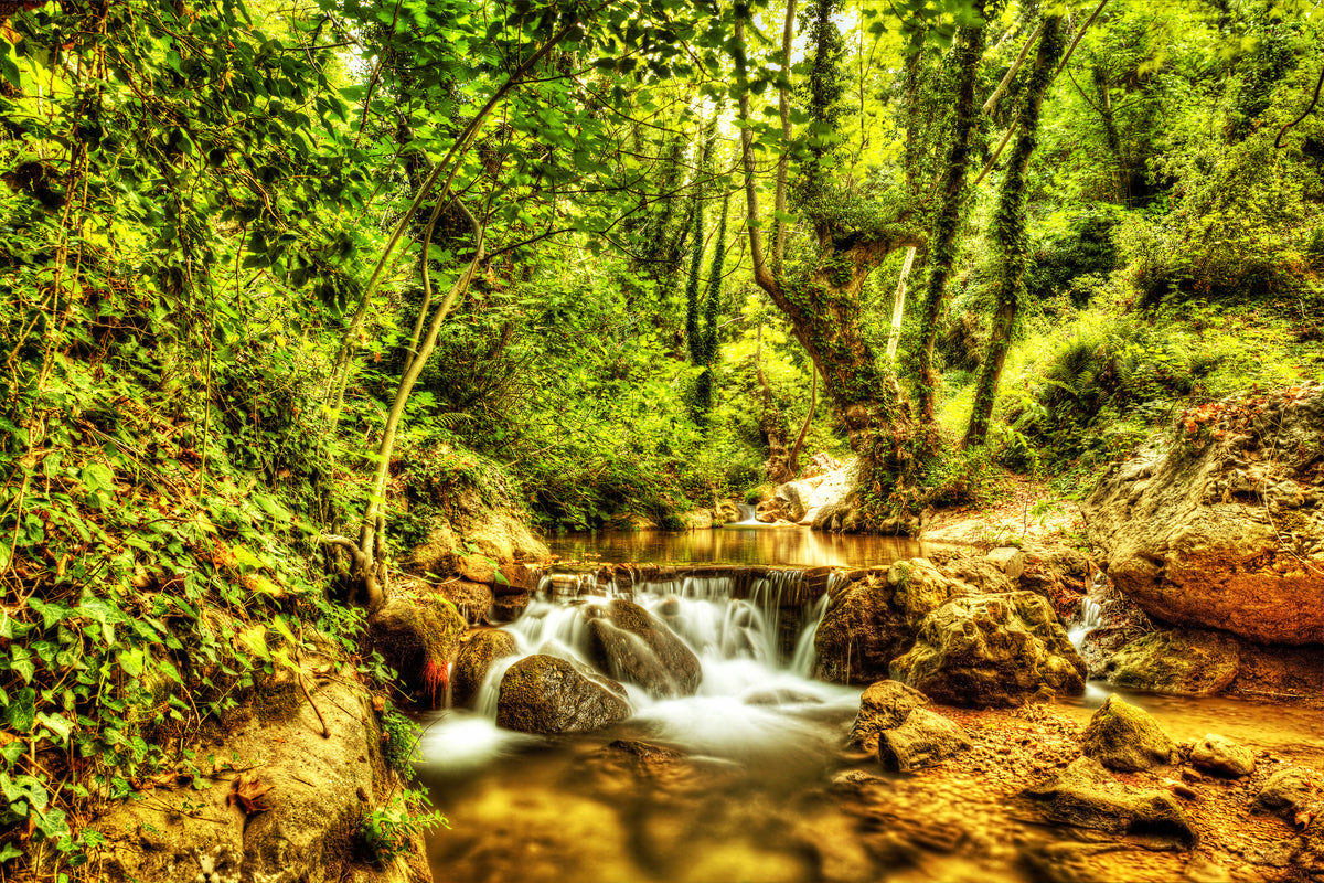 3-piece-acrylic-print-waterfall-in-the-forest