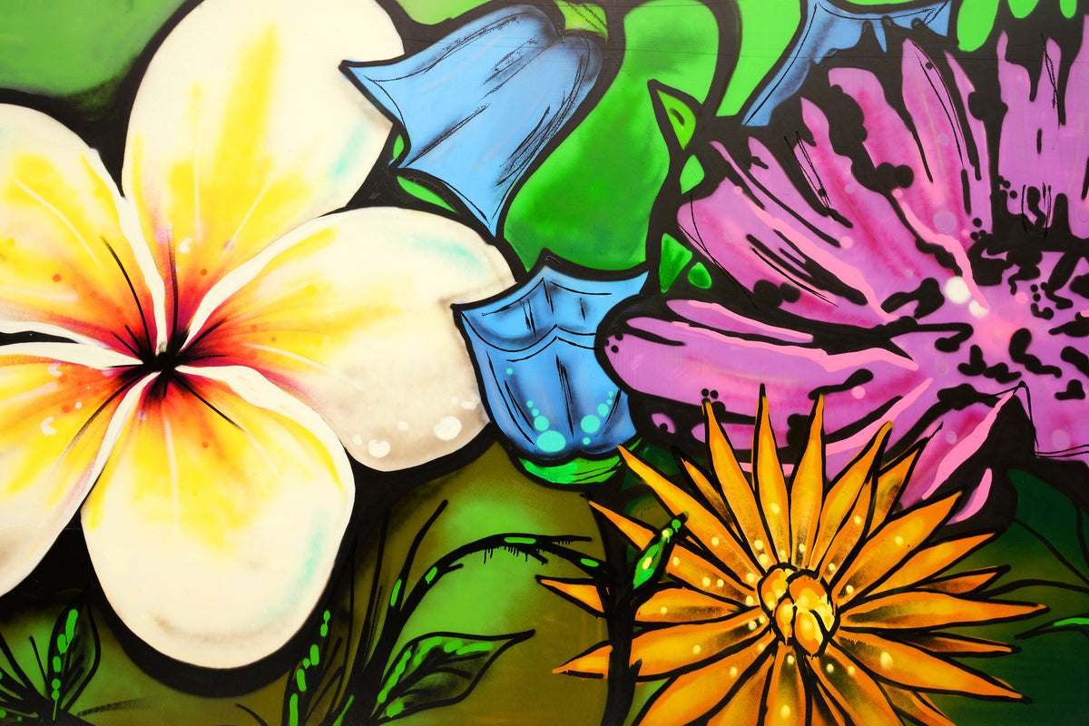 3-piece-aluminium-print-graffiti-flowers