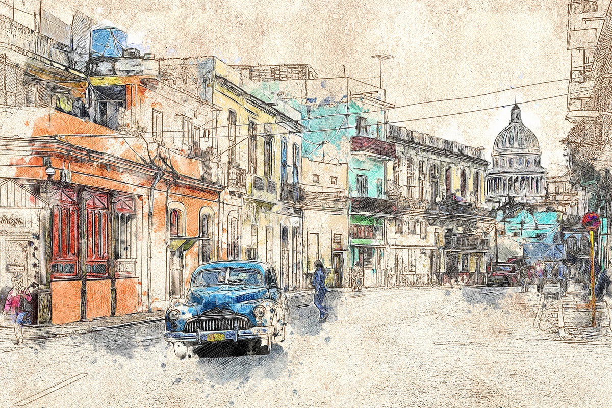 3-piece-aluminium-print-painting-vintage-cuba