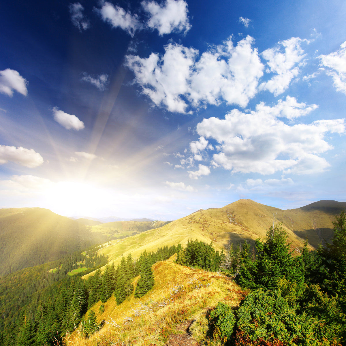 4-piece-aluminium-print-sunrise-in-the-mountains