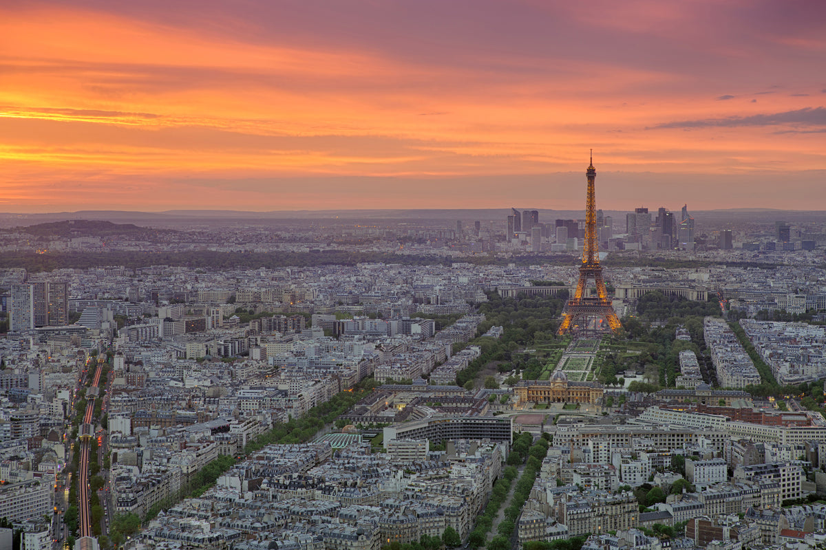 3-piece-aluminium-print-paris-skyline-at-sunset